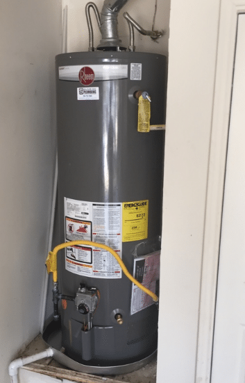 newly installed kenmore water heater