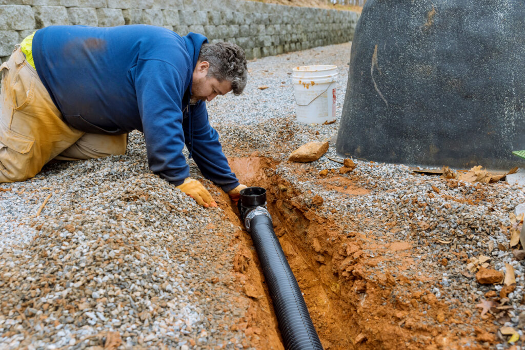 sewer line install